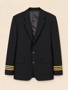 Murphy & Hartelius Authentic Pilot Uniform Blazer 3 Gold Strip Wool Black 44L